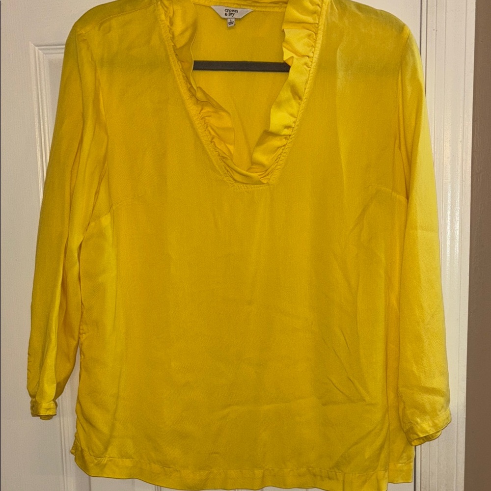 Crown & Ivy Yellow Blouse large